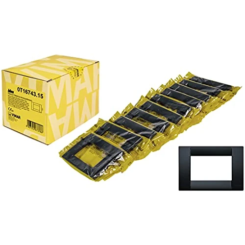 Vimar Idea 0T16743.15 Placca Classica 3 moduli in tecnopolimero, 10 pezzi, grigio grafite