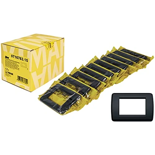 Vimar Idea 0T16763.15 Placca Rondò 3 moduli in tecnopolimero, 10 pezzi, grigio grafite