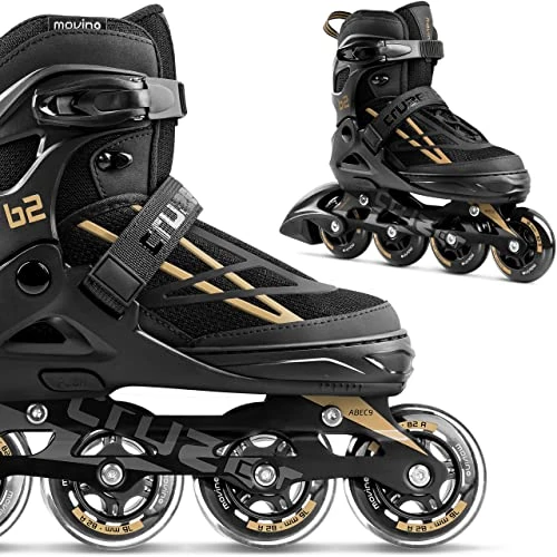 Limited-time offer: Movino Cruzer B2 | Inline Skates | Roller Blades for Kids & Adults | Adjustable | ABEC-9 (L (38-41), Gold) from 77.42 £ to 77.42 £ (save 0.00%)