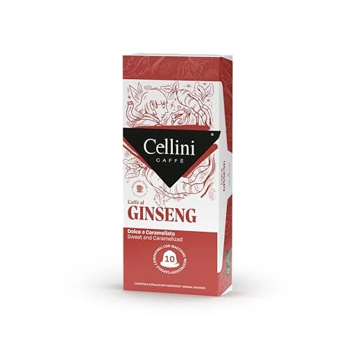 Offerta a tempo: Caffè Cellini Capsule Ginseng Compatibili con Nespresso* - 100 pz | Caffè al Ginseng Dal Sapore Dolce Con Retrogusto Di Caramello - 0.00% da 26.50 € a 26.50 €