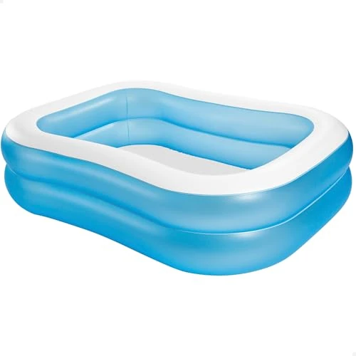 Intex 57180NP - Piscina Gonfiabile Family Rettangolare, Vinile, Multicolore, 203x152x48 cm