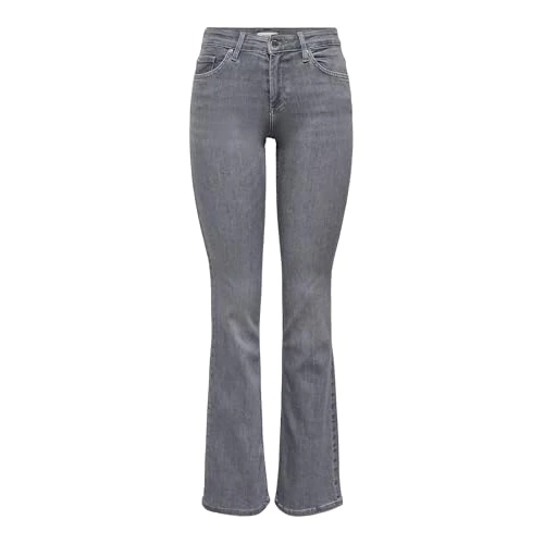 ONLY Women's ONLBLUSH Life MID Flared TAI0918 NOOS Jeans, Grey Denim, XS / 32