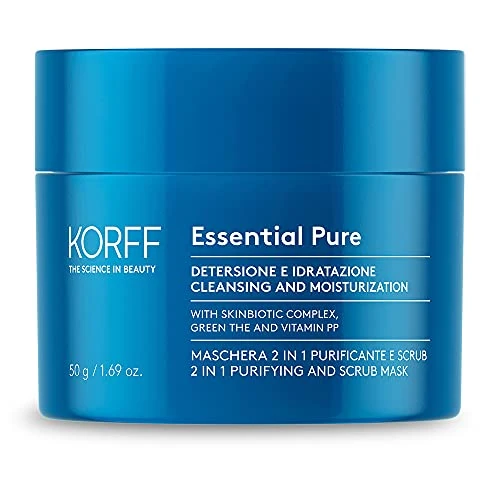 Korff Essential Pure Maschera 2 en 1 Purificante e Scrub, 50 ml