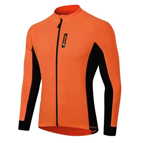 MEETWEE Herren Radtrikot, Langarm Fahrradtrikot Reißverschluss Fahrradbekleidung Radshirt Fahrradshirts für Männer, Atmungsaktive Cycling Jersey Schnell Trocknen Radsport Bekleidung