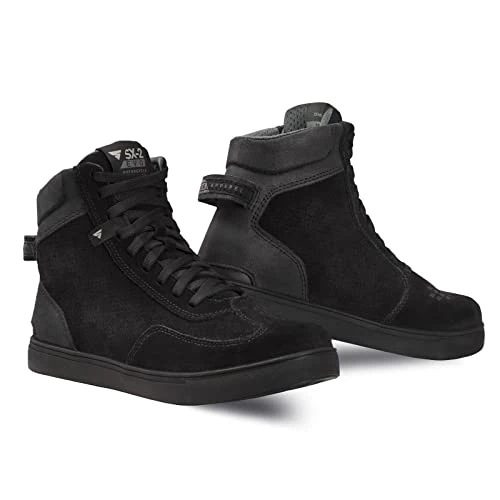 Zeitlich begrenztes Angebot: SHIMA SX-2 EVO Motorradschuhe für Herren - Atmungsaktiv, Verstärkte Leder Biker Motorradstiefel Männer mit Knöchelstütze, Rutschfeste Sohle, Schaltpolster (Schwarz, 47) von 116.99 € auf 116.99 € (0.00% Rabatt)