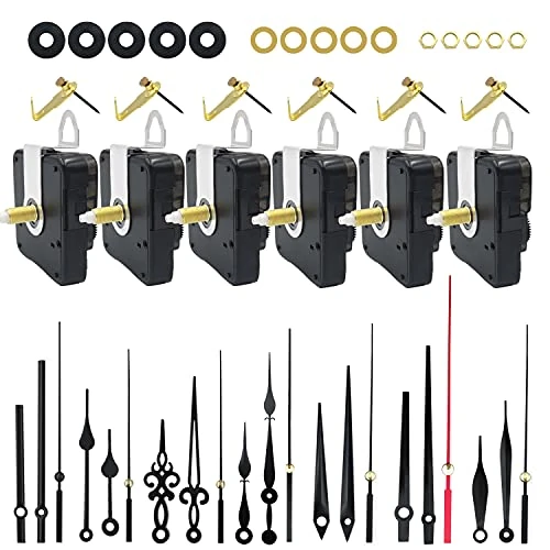 Zeitlich begrenztes Angebot: LURICO 6 Stücke Geräuschloses Uhrwerk Set, Hoch Drehmoment Lange Welle Uhrwerk Mechanismus, Uhrwerk für Wanduhr, ​Uhrwerk mit Zeiger, Für Clock Ersatzteile Ersatz von 16.99 € auf 16.99 € (0.00% Rabatt)