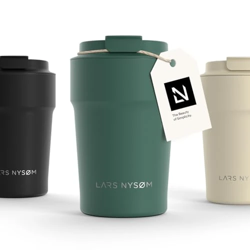 Oferta limitada: LARS NYSØM Taza térmica café para llevar | Termo Café para llevar de 0,38 litros con aislante | Travel Mug de Acero Inoxidable a Prueba de Fugas para la Bebida Caliente y Té (Pine Green, 380ml) de 29.99 EUR a 23.90 EUR (ahorro 20%)