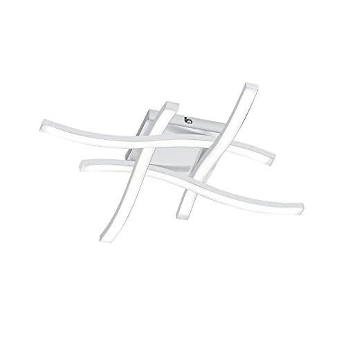 Reality Leuchten Route R62474131 - Plafoniera a LED, in metallo bianco opaco, con 4 LED da 5 Watt