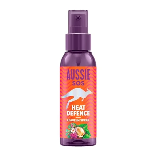 Aussie SOS Heat Defence Spray Leave In 100ml Rozplątuje I Chroni Przed Ciepłem, Utrzymuje Włosy Nawilżone Przez 100 Godzin. Wzbogacony Australijską Superfood. Wegańska Formuła