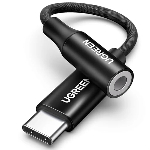 UGREEN USB C Klinke Adapter Aux USB C auf 3.5mm Kopfhörer Adapter mit DAC Chip kompatibel mit iphone17/17 air/17pro/17pro max, Galaxy S 25 Serie, iPad, P60/50/40/Mate 30 (Schwarz)
