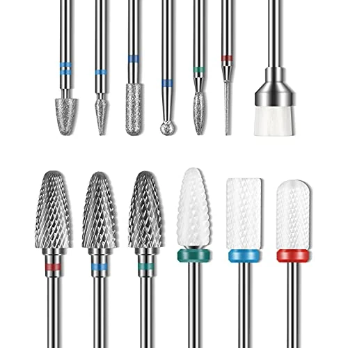 Limited-time offer: Depvko 13PCS Nail Drill Bits Set, Professional Efile Drill Bits, 3pcs Tungsten Carbide+ 3pcs Ceramic + 6pcs Cuticle Remove Bits+ 1pcs Brush, 3/32'' Art Tool Kit Safety Bits for Nail Drill for Manicure from 9.98 GBP to 7.98 GBP (save 20%)