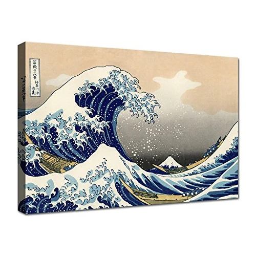 Offerta a tempo: canvashop Quadri Moderni Soggiorno Hokusai Grande Onda Di Kanagawa 50x35 cm - 0.00% da 31.90 € a 31.90 €