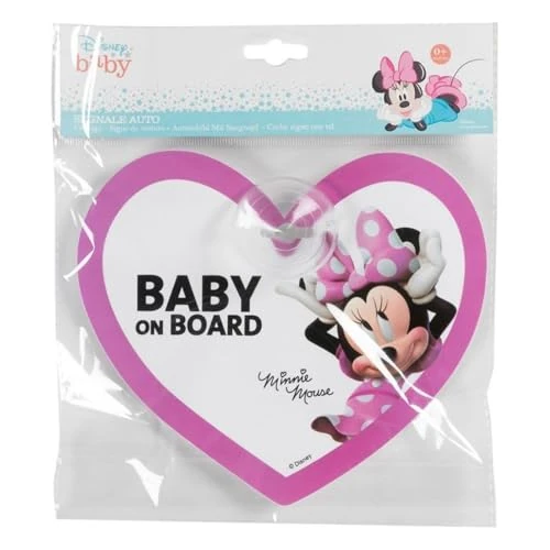 Bébé à bord, panneau de sécurité pour voiture "bébé à bord" Disney Minnie Mouse Mickey Mouse graphiques avec ventouse