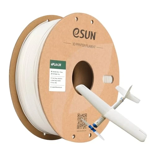 Limited-time offer: eSUN Light Weight PLA Filament 1.75mm, Low Density 3D Printer Filament PLA-LW, Dimensional Accuracy +/- 0.05mm, 1KG Spool (2.2 LBS) Foaming Material for Model Airplane, Natural from 35.99 GBP to 25.19 GBP (save 30%)