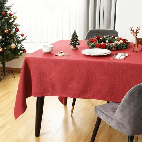 SEASHORE TREE Rectangular Tablecloth Linen Effect Waterproof Washable Tablecloth for Table Decoration