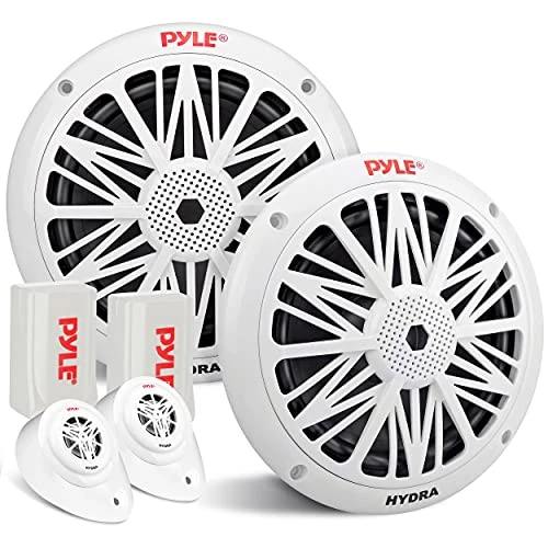 Offre limitée : Pyle Haut-Parleurs Marine - Enceintes Extérieurs 2 Voies - Système Audio Stéréo Extérieur Résistant à l'eau et aux Intempéries - Haut-Parleur Marin étanche - 200 Watt - Blanc de 68.99 € à 59.22 € (14% de remise)