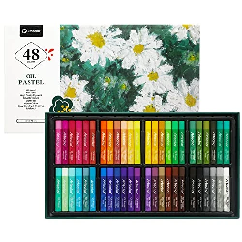 Limited-time offer: Artecho Oil Pastels Set of 48 Colors, Soft Oil Pastels for Art Painting, Drawing, Blending, Oil Crayons Pastels Art Supplies for Artists, Beginners, Students, Teachers from 9.99 £ to 7.26 £ (save 27%)