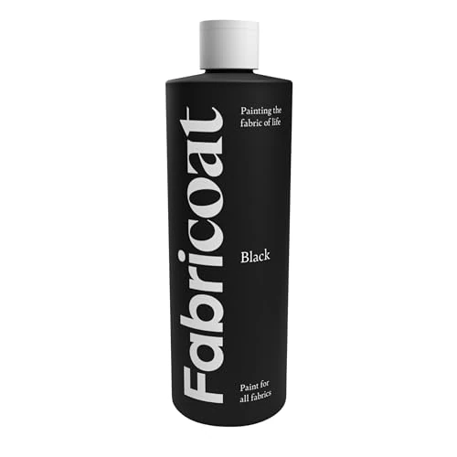 FabriCoat - Vernice per tessuti, utilizzata per ripristinare o cambiare il colore di tappezzeria, mobili morbidi, interni auto, abbigliamento e calzature. (500 ml, nero)