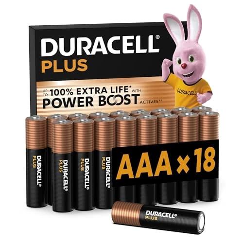 Beperkte aanbieding: Duracell Plus AAA-batterijen, 18 Stuks, Alkalinebatterijen 1,5V, Tot 100% Extra Levensduur met Power Boost-ingrediënten, Betrouwbaarheid voor Dagelijkse Apparaten, 0% Plastic Verpakking, MN2400 van 19.99 EUR naar 19.99 EUR (besparing 0%)