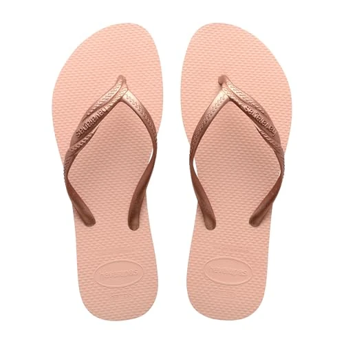 Havaianas – Fantasia, bequeme, strapazierfähige und elegante Flip-Flops, mit Metallic-Streifen und seitlicher Kreuzung, Damen