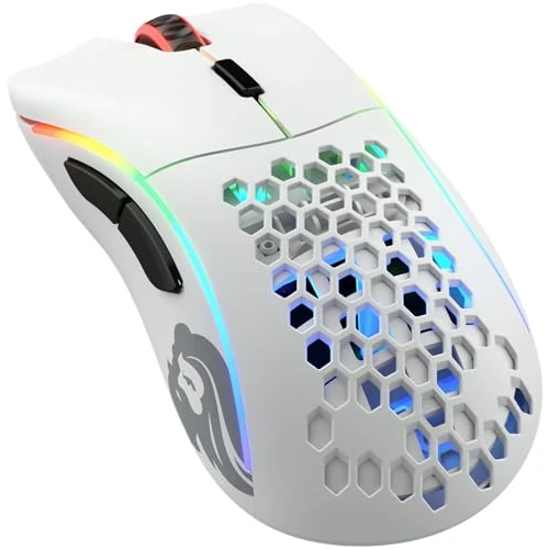 Offerta a tempo: Glorious Gaming Model D Wireless Mouse da gaming senza fili - Superleggero 69 g, wireless 2,4 GHz senza lag, fino a 71 ore di batteria, RGB, sens. BAMF, ergon., 6 tasti - Bianco opaco - 22% da 89.99 € a 69.99 €