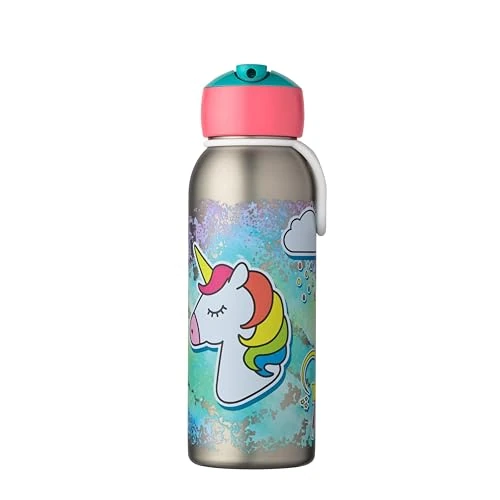 Zeitlich begrenztes Angebot: Mepal - Thermoflasche Flip-up Campus - Isolierte Trinkflaschen für Kinder - Edelstahl Thermosflasche - 4 Stunden heiß & 12 Stunden kalt - BPA-frei - 350 ml - Unicorn von 29.99 € auf 22.49 € (25% Rabatt)