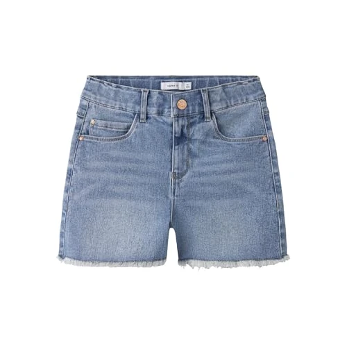 Zeitlich begrenztes Angebot: NAME IT Damen Nkfrandi Dnmtaya Hw Mom Noos Shorts, Medium Blue Denim, 98 EU von 22.99 € auf 16.05 € (30% Rabatt)