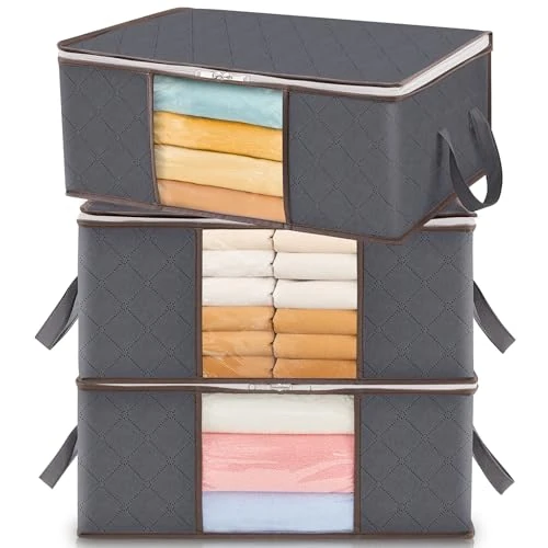 Offerta a tempo: Lifewit 3 Pezzi 35L Scatole per Vestiti, Scatola per Armadio Pieghevole — 5% da 14,99 € a 14,24 €