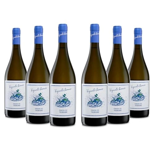 Limitiertes Angebot: Vigneti Romio Weißwein Trebbiano Romagna DOC, Frischer Geschmack mit Blumigen Aromen, 12 % Vol., Karton mit 6 Flaschen mit jeweils 750 ml von 34.74 EUR auf 34.74 EUR (Spare 0%)