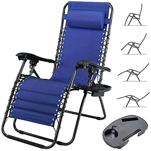 Tijdelijke aanbieding: BAKAJI Zwaartekracht Zero Tuinstoel, inklapbaar, ruimtebesparend, met buisschaal, staal, 22 mm, kantelbaar, Oxford-stof, ademend, terras, buitenzwembad (blauw) van 67.90 € naar 67.90 € (0.00% korting)