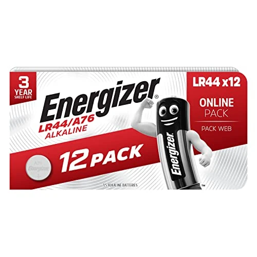 Energizer Lithium - Pile LR44 (Confezione da 12) - Batterie A76 - Per l’utilizzo in termometri digitali, calcolatrici, torce, orologi da polso [Esclusiva Amazon]