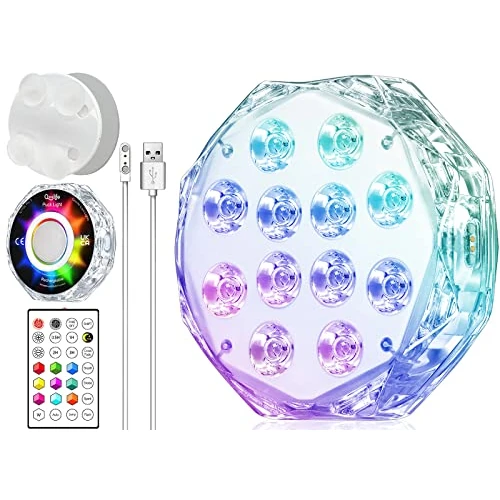 Limited-time offer: Qoolife 4" 20LED Magnetic Submersible LED Light - Pairing with Remote Control, Group Control, Rechargeable and Waterproof Submersible Pool Lights (1 Pack) from 18.22 £ to 18.22 £ (save 0.00%)