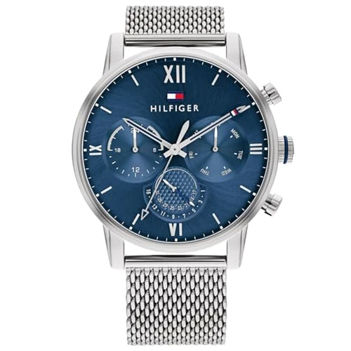 Offre limitée : Tommy Hilfiger Montre Analogique Multifunction à Quartz pour Homme avec Bracelet Milanais ou Link en Acier Inoxydable de 122.21 EUR à 109.99 EUR (remise 10%)