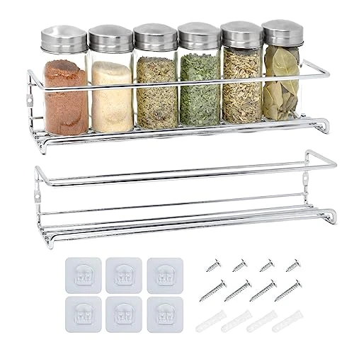 Limitiertes Angebot: joeji's Kitchen Gewürzregal, Wandregal, Metall, 2 Stück, Küchenregal – Gewürzhalter, Küche, Wandregal für Küche… von 13.95 EUR auf 11.16 EUR (Spare 20%)