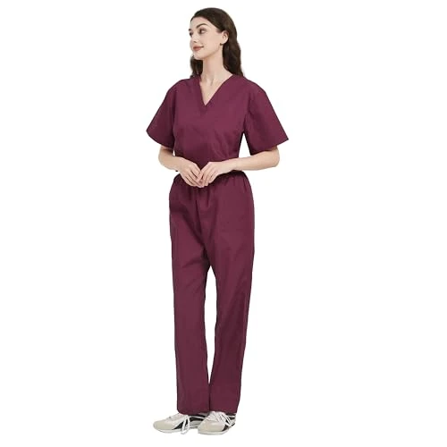 Offre limitée : Misemiya - Ensemble Uniformes Unisexe Blouse - Uniforme Médical avec Haut et Pantalon - Ref.6801-6802 - Small, Grenat 68 de 24.99 € à 22.64 € (9% de remise)