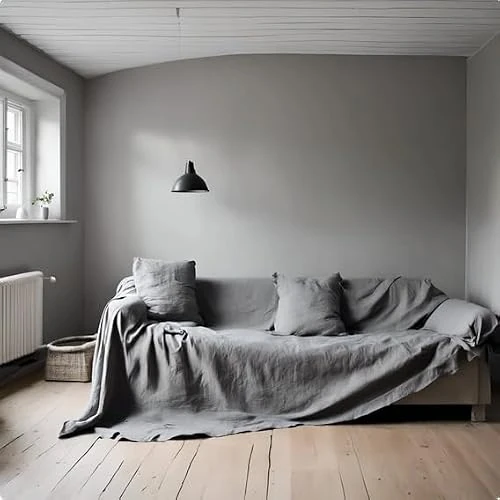 Zeitlich begrenztes Angebot: L'EMPORIO CASA Sofaüberwurf, Tagesdecke, Leinen, robust, Baumwolle, Panama, 160 x 260 – 260 x 280 – 360 x 280 cm, Maxi Bettlaken aus Baumwolle, Halstuch (Dunkelgrau, 160 x 280 cm) von 33.12 € auf 33.12 € (0.00% Rabatt)