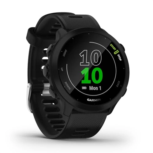 Begrenztes Angebot: Garmin Forerunner 55 – GPS-Laufuhr mit 1,04“ Always-On-Farbdisplay, täglichen Trainingsempfehlungen, Laufzeitprognose, Sport-Apps, Schwarz und bis zu 14 Tagen Akkulaufzeit. von 199.99 EUR auf 135.99 EUR (Rabatt 32%)