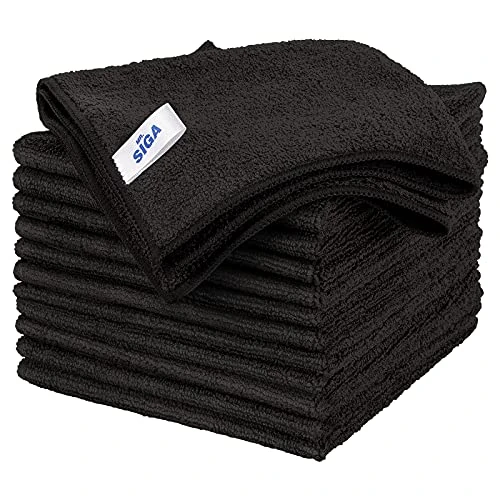 Offerta a tempo: MR.SIGA Panni Microfibra per la Pulizia, Senza Aloni, Confezione da 12 Pz | Panni in Microfibra Multiuso, Super Assorbenti, Riutilizzabili per Pulizia Domestica, Colore Nero, 32 X 32 Cm - 0.00% da 21.99 € a 21.99 €