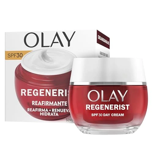 Limited-time offer: Olay Regenerist Day Face Cream SPF30. Anti-Wrinkle + Active Firming Skincare Moisturiser with SPF30 Sun Protection, Anti-Ageing Niacinamide and Peptides. Renews, Firms and Hydrates. Non-greasy 50ml from 14.66 £ to 14.66 £ (save 0.00%)
