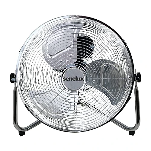 Tijdelijke aanbieding: Senelux Vloerventilator - Chrome Gym Fan - Elektrische draagbare koelventilator voor thuis/sportschool/kantoorgebruik - 3 snelheidsinstellingen met kantelfunctie - Hoge snelheid koude luchtcirculator van 38.47 EUR naar 38.47 EUR (korting 0%)