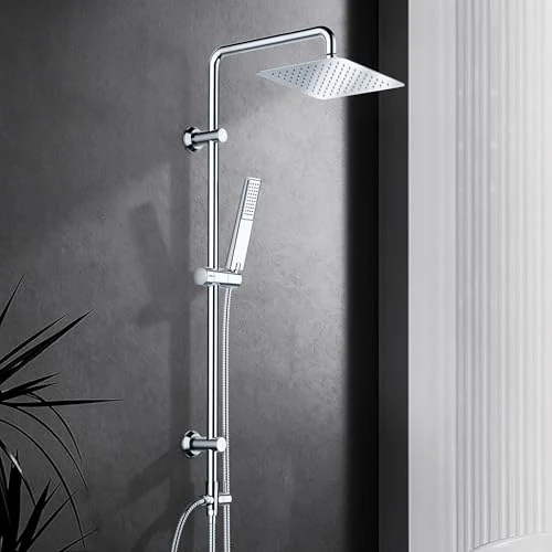 Tijdelijke aanbieding: Görbach Douchesysteem Regendouche Doucheset Badkamer Douchekolom voor Badkuip met Handdouche en Douchekop Hoofddouche Roestvrij Staal 20x20cm van 66.08 EUR naar 66.08 EUR (korting 0%)