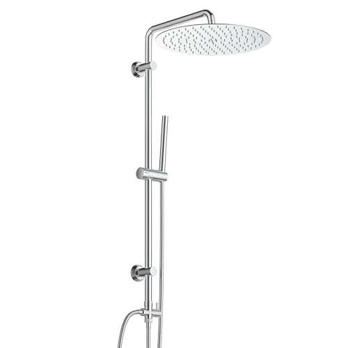 Tijdelijke aanbieding: Görbach Roestvrij Staal Doucheset Douchesysteem Regendouche Badkamer Douchekolom voor Badkuip met Handdouche en Douchekop D30cm van 99.99 € naar 77.48 € (23% korting)
