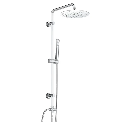 Oferta limitada: Görbach Columna de Hidromasaje Columna de Ducha Completo sin Grifo Acero Inox Barra de Altura Adjustable Set Ducha con Ducha Mano y Cabezal Ducha Rociador en INOXI D20cm de 66.95 € a 57.20 € (ahorro 15%)