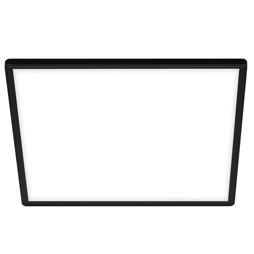Offerta a tempo: BRILONER - Pannello LED, plafoniera con effetto retroilluminato, lampadario soggiorno, plafoniera led soffitto, lampadario camera da letto, 2400 lumen, 4000 Kelvin, bianco/nero, 29,3 x 29,3 cm - 13% da 22.95 € a 19.99 €