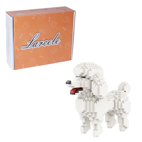 Larcele 790 Pieces Micro Building Blocks Toy Kit, Mini Animal Bricks Building Blocks Set KLJM-05 (Teddy in White) Reusable