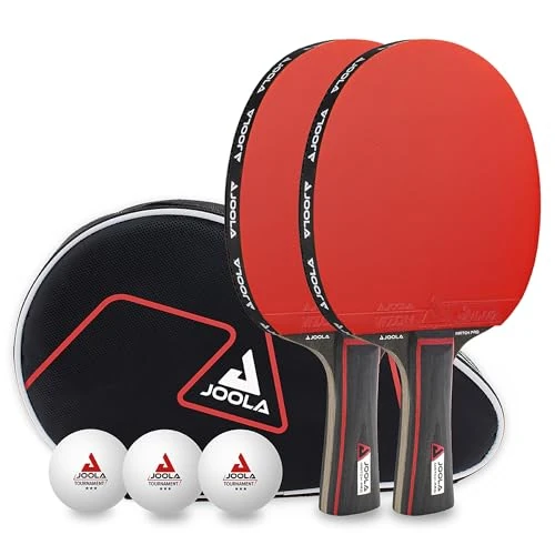 Tijdelijke aanbieding: JOOLA Tafeltennisset Duo PRO 2 tafeltennisbatjes + 3 tafeltennisballen + tafeltennishoes, rood/zwart, 6-delig van 42.73 EUR naar 32.90 EUR (korting 23%)