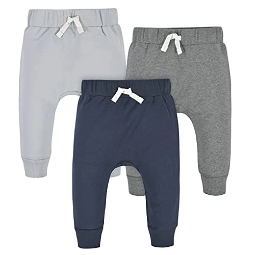 Gerber Baby Jungen 3er-Pack Jogginghosen, Marineblau/Grau, 3 Jahre