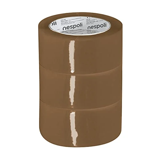 Offre limitée : Nespoli - Lot de 3 rubans adhésifs pour paquets marron Havana 50 mm x 66 m, emballages et emballages légers, compatibles avec les distributeurs manuels et machines, scellage sûr, résistant de 7.54 € à 7.54 € (0.00% de remise)