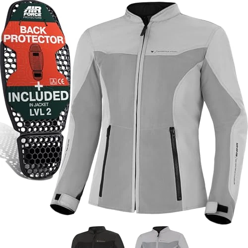 Offre limitée : SHIMA OPENAIR LADY Blouson Moto Femme - Veste Moto D'été Légère et Respirante en Maille, Protections CE du dos, des épaules et des coudes, réglage de la largeur (Gris, M) de 118.49 € à 101.99 € (14% de remise)