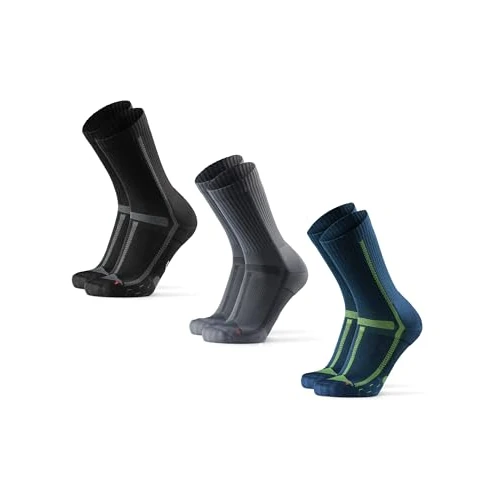 Offerta a tempo: DANISH ENDURANCE Calzini Uomo Running Lunghi, Calze Antiscivolo da Corsa, Anti-Vesciche, 3 o 5 Paia, Unisex, Multicolore (1x Blu Scuro, 1x Grigio, 1x Nero), 39-42 - 41% da 33.95 € a 19.95 €